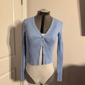 H&M Light Blue Ribbed Women's Sweater
